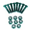 8pcs Carbon Steel Replace Skateboard Truck Hardware Set Longboard Screw Nut, Green view 1