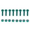 8pcs Carbon Steel Replace Skateboard Truck Hardware Set Longboard Screw Nut, Green view 2