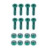 8pcs Carbon Steel Replace Skateboard Truck Hardware Set Longboard Screw Nut, Green view 3