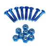 8pcs Carbon Steel Replace Skateboard Truck Hardware Set Longboard Screw Nut, Blue view 1