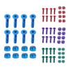 8pcs Carbon Steel Replace Skateboard Truck Hardware Set Longboard Screw Nut, Blue view 2