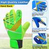 Jalunth Soccer Goalkeeper Goalie Gloves Kids Youth Goal Keeper Field Player Glove Boys Girls Ages 7-8 Years Old Anti-Slip Latex Palm Soft Pu Hand Back Green Size 6 view 4