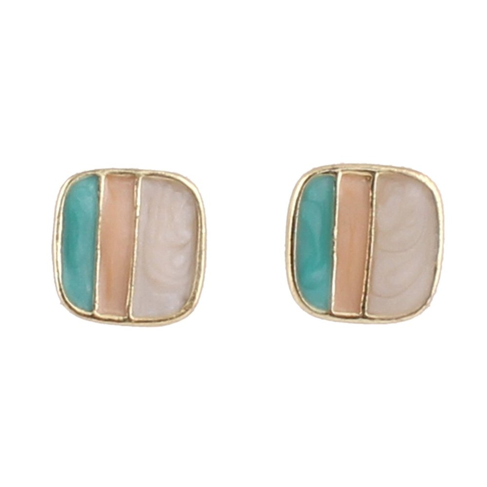 Fashion Cute Enamel Clip on Earrings Non Piercing for Women Charm Ear Clip (XHEJ259-Square enamel)