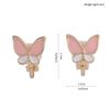 Fashion Cute Small Butterfly Enamel Cartoon Clip on Earrings Non Piercing for Women Charm Ear Clip (XHEJ259-Pink butterfly) view 3