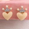 Fashion Cute Small Clover Bowknot Flower Cartoon Clip on Earrings Non Piercing for Women Charm Ear Clip (XHEJ259-Heart crown) view 2