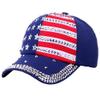 oaesc Patriotic American Flag Baseball Cap USA Bling Sparkle Hat for Women 4th July Summer Sun Cap Blue view 1