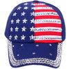 oaesc Patriotic American Flag Baseball Cap USA Bling Sparkle Hat for Women 4th July Summer Sun Cap Blue view 2
