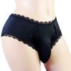 aishani Sissy Pouch Panties Men's Hipster Lace Bikini Briefs Lingerie Underwear3X-L Black view 2