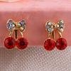 Fashion Cute Small Cherry Cartoon Clip on Earrings Non Piercing for Women Charm Ear Clip (XHEJ259-Cherry) view 3