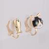 Fashion Cute Small Cartoon Fish Cat Shape Clip on Earrings Non Piercing for Women Charm Ear Clip (XHEJ259-Cat fish) view 2