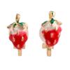 Fashion Cute Small Clover Bowknot Flower Cartoon Clip on Earrings Non Piercing for Women Charm Ear Clip (XHEJ259-Short strawberry) view 1