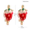 Fashion Cute Small Clover Bowknot Flower Cartoon Clip on Earrings Non Piercing for Women Charm Ear Clip (XHEJ259-Short strawberry) view 3