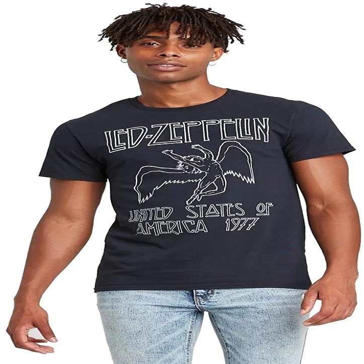 Men's Short-Sleeve United States of America - 1977 Graphic T-Shirt (Black) (Large (L))
