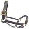 Saddlesworld Triple Stitched Brown Leather COB Size Horse Halter | Handcrafted Halter for Horses | Features a Rolled Throat with Snaps | Comes with Brass Look Hardware view 3