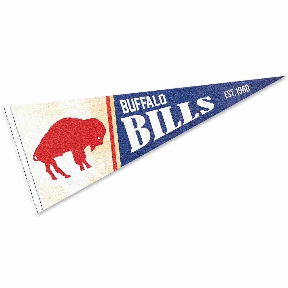 Buffalo Bills Throwback Vintage Retro Pennant Flag