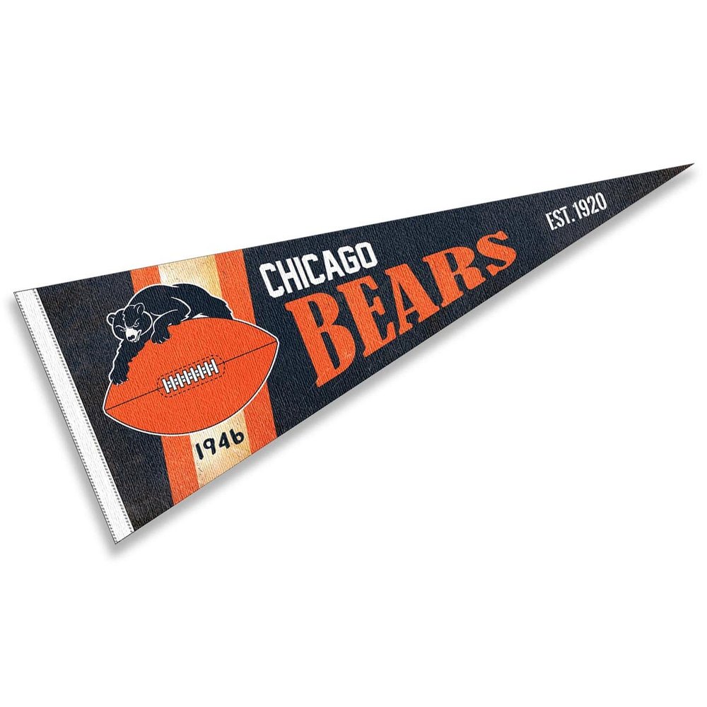 Chicago Bears Throwback Vintage Retro Pennant Flag