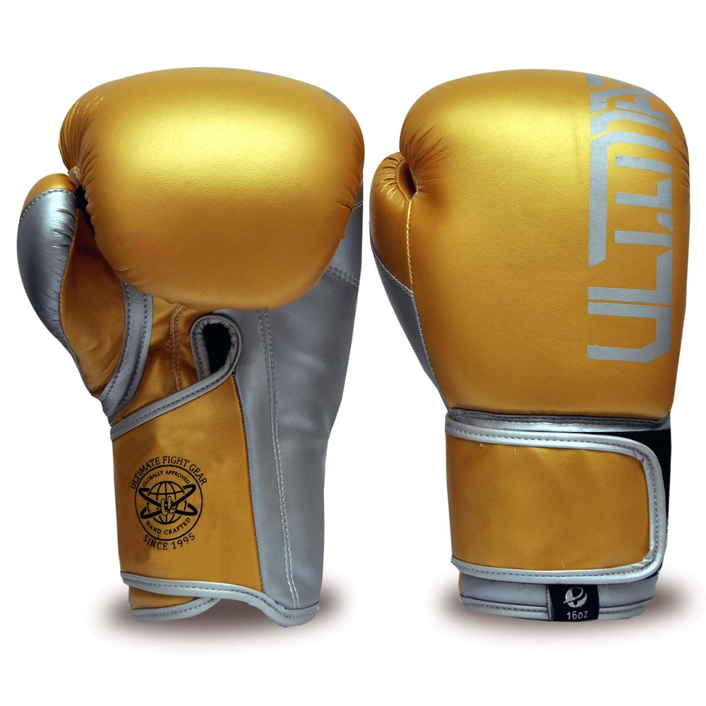 PFG Ultimate Training Boxing Gloves - MMA Muay Thai Training & Bag Work (Gold, 6oz)