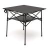 SUNNYFEEL Aluminum Folding Table for Camping, Lightweight Roll Up Top, Portable Camp Tables with Carry Bag for Outdoor Picnic (Square, Brown) view 1