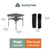 SUNNYFEEL Aluminum Folding Table for Camping, Lightweight Roll Up Top, Portable Camp Tables with Carry Bag for Outdoor Picnic (Square, Brown) view 3