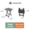 SUNNYFEEL Folding Camping Table - Lightweight Aluminum Portable Picnic Table, 18.5x18.5x24.5 Inch for Cooking, Beach, Hiking, Travel, Fishing, BBQ, Indoor Outdoor Small Foldable Camp Tables view 3