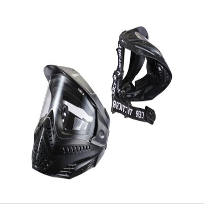 Lancer Tactical Full Face Airsoft Mask with Visor Black