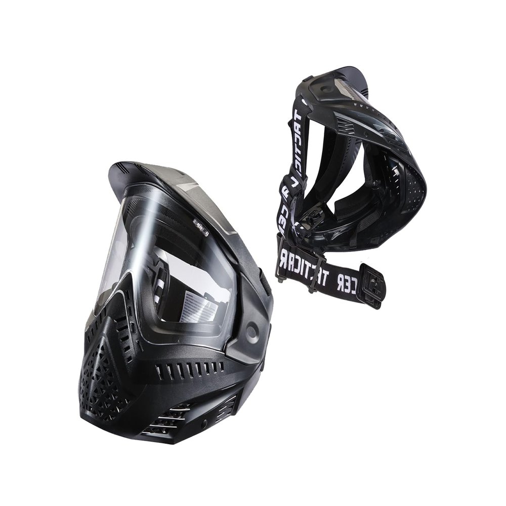 Lancer Tactical Full Face Airsoft Mask with Visor Black