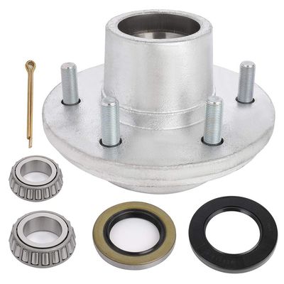 ECCPP Boat Trailer Hub Kit 6 Bolt 1 1/4 x 1 3/4 15123 x 25580 Silver Tapered Spindle Galvanized 5200-6000 lb. Silver