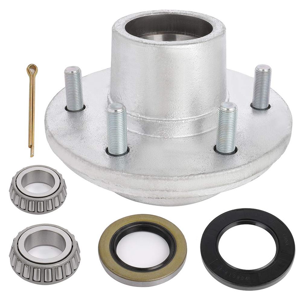 ECCPP Boat Trailer Hub Kit 6 Bolt 1 1/4 x 1 3/4 15123 x 25580 Silver Tapered Spindle Galvanized 5200-6000 lb. Silver
