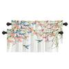 BaoNews Pink Japanese Flowers Birds Kitchen Valances for Windows,Blue White Style Cherry Blossoms Blackout Valances Curtains Multilayer Polyester Drapes for Kitchen Bedroom 2 Pack 52X18 Inches view 1