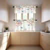 BaoNews Pink Japanese Flowers Birds Kitchen Valances for Windows,Blue White Style Cherry Blossoms Blackout Valances Curtains Multilayer Polyester Drapes for Kitchen Bedroom 2 Pack 52X18 Inches view 3