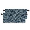 BaoNews Abstract Blue Kitchen Valances Window Curtain, Blue Creative Abstract Folk Dyed Herringbone Navy Effect Blackout Decoration Window Valances Curtains Drapes Bedroom, 52 X 18 Inch Set of 2 view 1