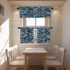 BaoNews Abstract Blue Kitchen Valances Window Curtain, Blue Creative Abstract Folk Dyed Herringbone Navy Effect Blackout Decoration Window Valances Curtains Drapes Bedroom, 52 X 18 Inch Set of 2 view 2