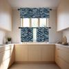 BaoNews Abstract Blue Kitchen Valances Window Curtain, Blue Creative Abstract Folk Dyed Herringbone Navy Effect Blackout Decoration Window Valances Curtains Drapes Bedroom, 52 X 18 Inch Set of 2 view 3