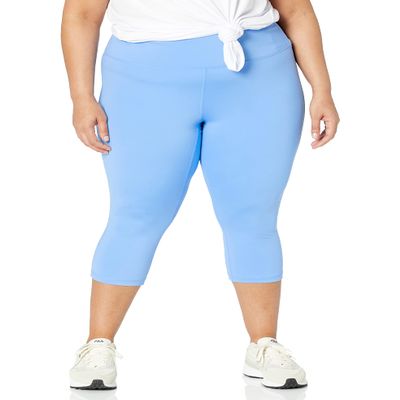 Amazon Essentials Women's Active Sculpt Workout Athleisure High Rise Capri Leggings (Available in Plus Size), French Blue, XX-Large