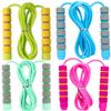 4 Pack Adjustable Soft Skipping Rope with Skin-Friendly Foam Handles for Kids, Children, Students and Adults, Fitness Jump Rope For Outdoor, Party Favor, Exercise Activity (pink+blue+green+orange) view 1