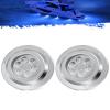 Partsam 2Pcs Blue 6LED Round Underwater Boat Lights, Transom Light for Yachts Boats Sailboat Pontoon, IP68 Waterproof, Stainless Steel housing, Surface Mount, 12V view 1