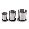 Magik 3-6 Pack Stainless Steel Portable Camping Hiking Sports Compact Travel Folding Collapsible Cups (3, S+M+L(1 Each)) view 1