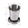 Magik 3-6 Pack Stainless Steel Portable Camping Hiking Sports Compact Travel Folding Collapsible Cups (3, S+M+L(1 Each)) view 2
