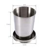 Magik 3-6 Pack Stainless Steel Portable Camping Hiking Sports Compact Travel Folding Collapsible Cups (3, S+M+L(1 Each)) view 3
