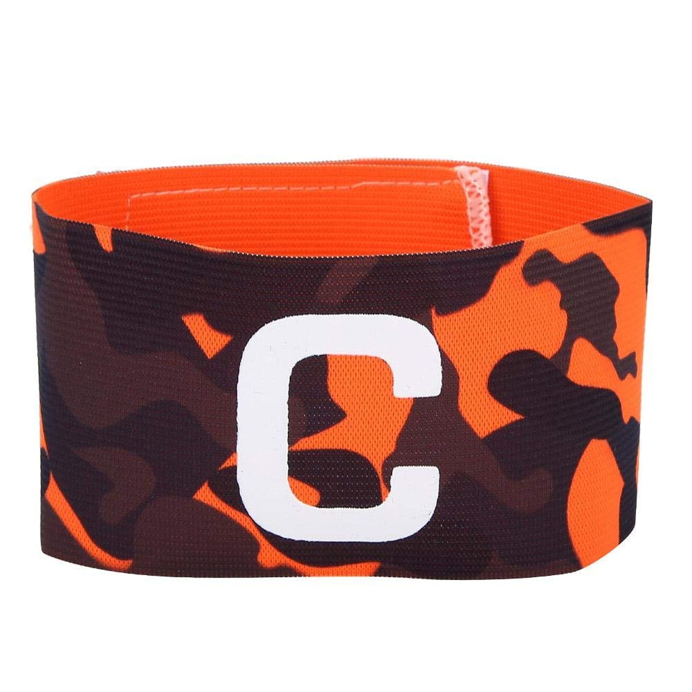 Tbest Captain Armband, Multi-Color Hook and Loop Design Nylon Outdoor Team Sports Groups Soccer Armbands Adjustable Player Bands(Orange) Football Supplies Captain Armband
