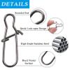 120pcs Fishing Duo Lock Snaps,Strong Nice Snap Swivel Stainless Steel Lure Hook Connector Fishing Tackle for Freshwater Saltwater,Test 26LB-220LB (5#) view 2