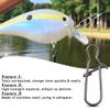120pcs Fishing Duo Lock Snaps,Strong Nice Snap Swivel Stainless Steel Lure Hook Connector Fishing Tackle for Freshwater Saltwater,Test 26LB-220LB (5#) view 4
