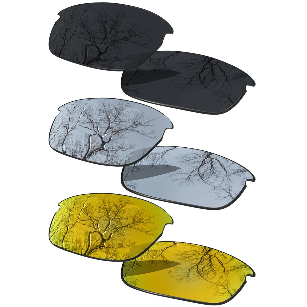 3 Pair Polarized Replacement Lenses for Oakley Bottle Rocket OO9164 Sunglasses Pack-BS25