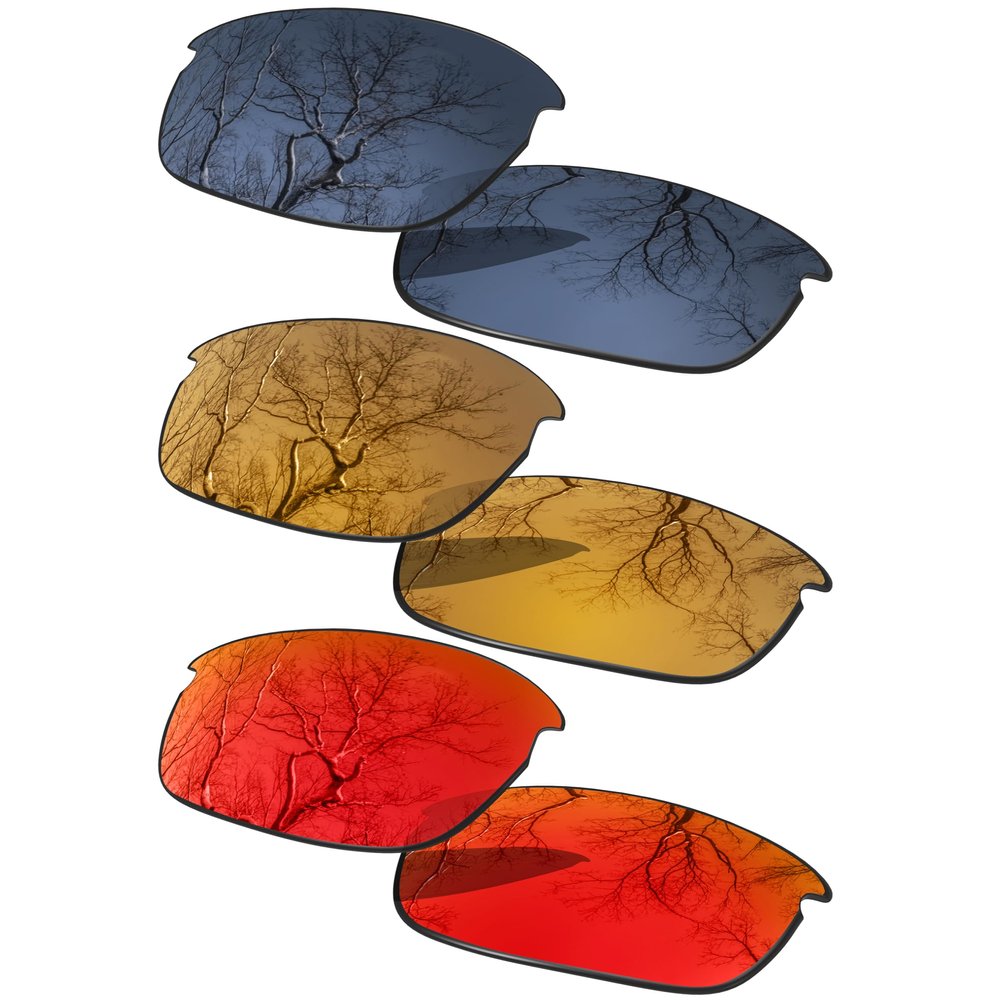 3 Pair Polarized Replacement Lenses for Oakley Bottle Rocket OO9164 Sunglasses Pack-SBF1