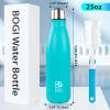 BOGI 25oz Insulated Water Bottle Double Wall Vacuum Stainless Steel Water Bottles, Leak Proof Metal Sports Water Bottle Keeps Drink Hot and Cold - Perfect for Outdoor Sports Camping Biking (Mint) view 2
