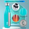 BOGI 25oz Insulated Water Bottle Double Wall Vacuum Stainless Steel Water Bottles, Leak Proof Metal Sports Water Bottle Keeps Drink Hot and Cold - Perfect for Outdoor Sports Camping Biking (Mint) view 3