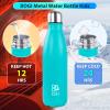 BOGI 25oz Insulated Water Bottle Double Wall Vacuum Stainless Steel Water Bottles, Leak Proof Metal Sports Water Bottle Keeps Drink Hot and Cold - Perfect for Outdoor Sports Camping Biking (Mint) view 4