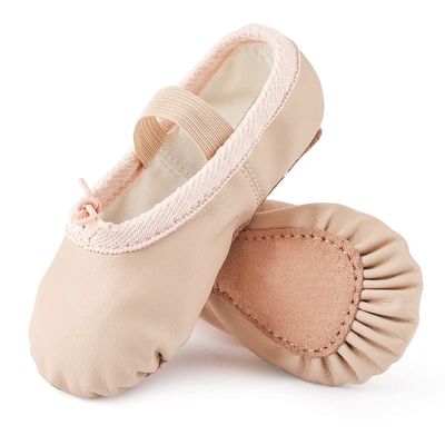 Ballet Shoes for Toddler Girls Ballet Slippers Leather Full Sole Kids Women Dance Ballerina Shoes(Beige/11 Little Kid)