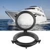 Qiilu Boat Porthole, 10in Round Marine Hatch, Black, Tempered Glass, Compatible with Boat, Passenger Side view 4