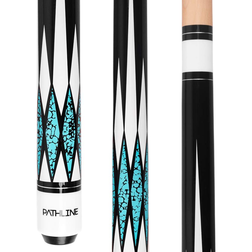 Pathline Pool Cue Stick - 58 inch Canadian Maple Billiard Pool Stick (Blue 18oz)